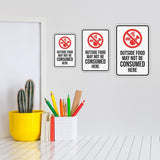Portrait Round Plus Outside Food May Not Be Consumed Here Wall or Door Sign | Food & Drink Restrictions