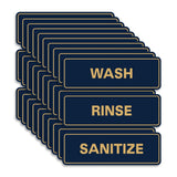 All Quality Standard WASH RINSE SANITIZE Set of 3 Bay Sink Signs - Restaurant & Commercial Kitchen Sink Signs - Easy to Install