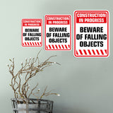 Portrait Round Plus Construction In Progress Beware of Falling Objects Wall or Door Sign | Health And Safety Signage