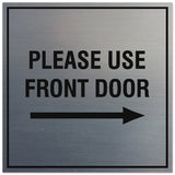 Signs ByLITA Square Please Use Front Door Right Sign - Easy Installation | Durable Material