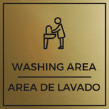 Signs ByLITA Square Washing Area Door or Wall Sign | Spanish Bilingual Business And Office Signs