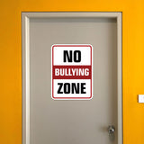 Portrait Round Plus No Bullying Zone Wall or Door Sign | Warning Signage