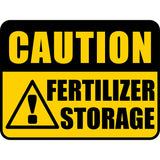 Classic Framed Plus Caution Fertilizer Storage Door or Wall Sign | Farm/Barn Warning Signage