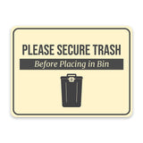 Classic Framed Plus Please Secure Trash Before Placing in Bin Door or Wall Sign | General Waste & Disposal