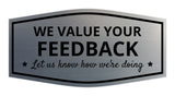 Signs ByLITA Fancy We Value Your Feedback! Let Us Know How We're Doing Easy Installation | Durable Construction | Barbers | Grooming and Styling | Hair Wall or Door Sign