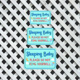 Classic Framed Plus Sleeping Baby Please Do Not Ring Doorbell Wall or Door Sign | Friendly Home Signage