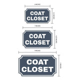 Notched Standard Coat Closet Wall or Door Sign | Facilities and Rooms Sign