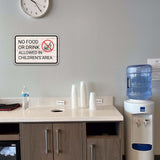 Classic Framed Plus No Food or Drink Allowed In Children’s Area Door or Wall Sign | Children's Warning and Safety Signs