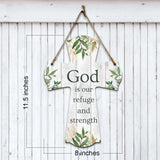 God is our refuge and strength Cross Hanging Sign | Rustic Twine | Inspiring Religious Bible Decor