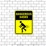 Portrait Round Plus Dangerous Gases Door or Wall Sign | Funny Warning Sign For Bathroom