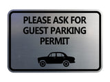 Classic Framed Please Ask For Guest Parking Permit Wall or Door Sign