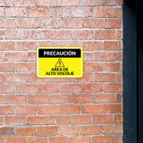 Classic Framed Plus Precaución Area de Alto Voltaje Door or Wall Sign | Business Warning Signage