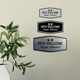 Signs ByLITA Fancy Pets Welcome People Tolerated Pets Decoration Wall or Door Sign