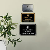 Signs ByLITA Classic Framed No Talking During Proceedings Door or Wall Sign Durable ABS Plastic | Laser Engraved | Easy Installation | Courtroom