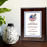 Thank You For Your Service Military and First Responders Customizable Award Plaque |Easel Mount Option | Patriotic Recognition of Achievement and Service Personalizable Plaques