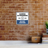 Square Plus Gaming In Progress Do Not Disturb Wall or Door Sign | Easy Installation | Gaming Room Signage