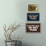 Signs ByLITA Classic Framed, Electric Gate Do Not Push Wall or Door Sign