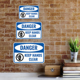 Classic Framed Plus Danger Keep Hands Clear Wall or Door Sign | Workplace Safety Compliance Signs
