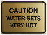 Signs ByLITA Classic Framed CAUTION WATER GETS VERY HOT Door or Wall Sign Durable Plastic | Easy Installation | Elegant Design