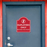 Employees Only Beyond This Point' Headstone - Wall or Door Signs ? Access & Control Sign