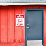 Portrait Round Plus No Trespassing Life Is Short Don't Make It Shorter Wall or Door Sign | Funny Safety Signage