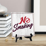 No Smoking 5"x 5" Square Table Sign With Acrylic Easel | Restaurant & Cafe Décor