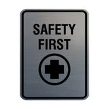 Signs ByLITA Portrait Round Safety First Wall or Door Sign