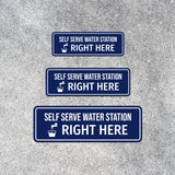 Standard Plus Self Serve Water Station Right Here Wall or Door Sign | Public Spaces Signage