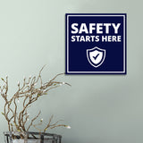 Square Plus Safety Starts Here Wall or Door Sign | Police First Responders Appreciation Signage