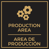 Signs ByLITA Square Production Area Door or Wall Sign | Spanish Bilingual Warehouse and Factory Sign