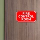 Notched Standard Fire Control Room Wall or Door Sign | Fire/Emergency/Electrical/Security Safety Signs