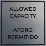 Signs ByLITA Square Allowed Capacity Door or Wall Sign | Spanish Bilingual Business And Office Signs