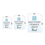 Portrait Round Plus Keep Food Storage Areas Neat Wall or Door Sign | Hygiene and Safety