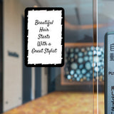 Portrait Round Plus Beautiful Hair Starts With a Great Stylist Door or Wall Sign | Hair Stylist Inspirational Positive Decoration