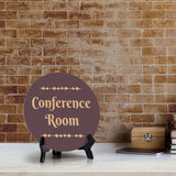 Conference Room Circle Table Sign with Acrylic Stand (5x5") | Office Décor