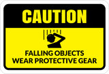 Classic Framed Plus Caution Falling Objects Wear Protective Gear Door or Wall Sign | Workplace Health and Safety Warning Signage