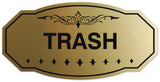 Signs ByLITA Victorian Trash Wall or Door Sign - Laser-Engraved Lettering | Durable ABS Plastic | Vibrant Colors | Powerful Foam Tape