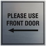 Signs ByLITA Square Please Use Front Door Left Sign - Easy Installation | Durable Material