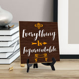 Everything Is Figureoutable. 5"x 5" Square Table Sign With Acrylic Easel | Religious Home Decor