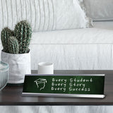 Every Student, Every Story, Every Success Silver Frame Desk Sign (2x8") | Classroom Special Needs Support