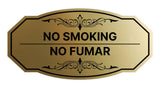 Signs ByLITA Victorian No Smoking/No Fumar Bilingual Wall or Door Sign