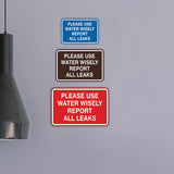 Signs ByLITA Classic Framed Please Use Water Wisely Report All Leaks Door or Wall Sign | Eco-Friendly Home Signs