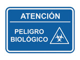 Signs ByLITA Classic Framed Atención Peligro biológico Door or Wall Sign Easy Installation | Health And Safety | Building And Hospitality