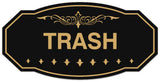 Signs ByLITA Victorian Trash Wall or Door Sign - Laser-Engraved Lettering | Durable ABS Plastic | Vibrant Colors | Powerful Foam Tape
