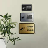 Signs ByLITA Classic Framed All Visitors And Drivers Must Report To Reception Door or Wall Sign Easy Installation | Health And Safety | Building And Hospitality Signs