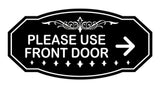 Victorian Please Use Front Door (Right Arrow) Wall or Door Sign