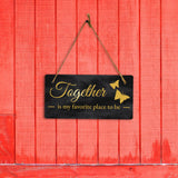 Together Is My Favorite Place To Be 5x10 Hanging Plus Wall or Door Sign | Funny & Positive Home Decor