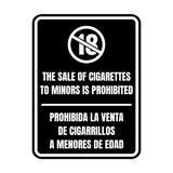 Signs ByLITA Portrait Round The Sale Of Cigarettes To Minors Is Prohibited Door or Wall Sign | Spanish Bilingual Warehouse and Factory Signs