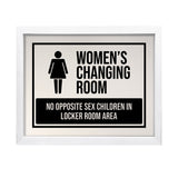 Designs ByLITA Women's Changing Room No Opposite Sex Children In Locker Room Area, Wall Print Art | Retail Store Decoration (Unframed or Framed)