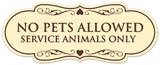 Signs ByLITA Designer No Pets Allowed Except Service Animals Sign - Easy Installation | Durable Wall or Door Sign